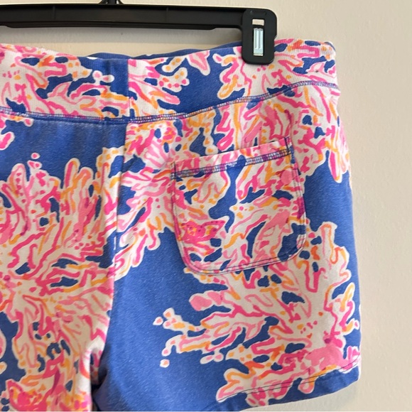 Lilly Pulitzer Yasmin Shorts Brilliant Blue It's Electric Pink Coral Preppy Knit - Picture 8 of 9